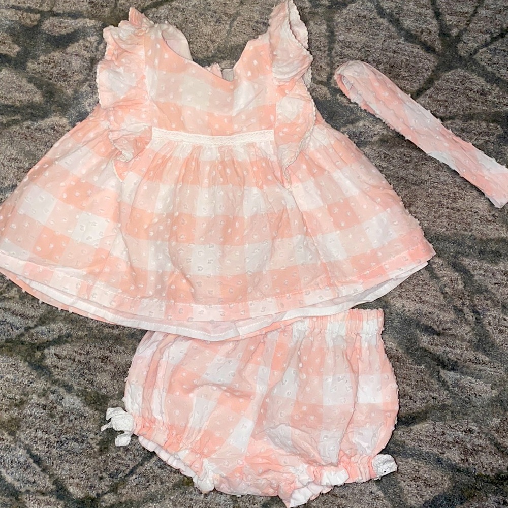 Joie pink and white checkered coord set